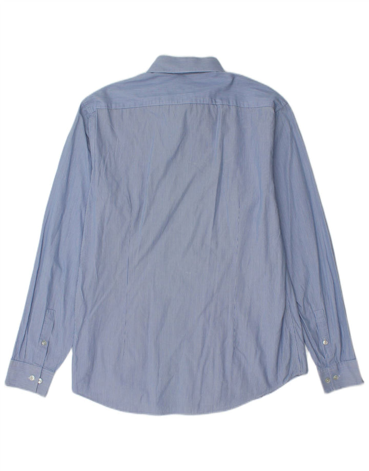 Camicia aderente da uomo Calvin Klein taglia 40 15 3/4 gessato blu medio