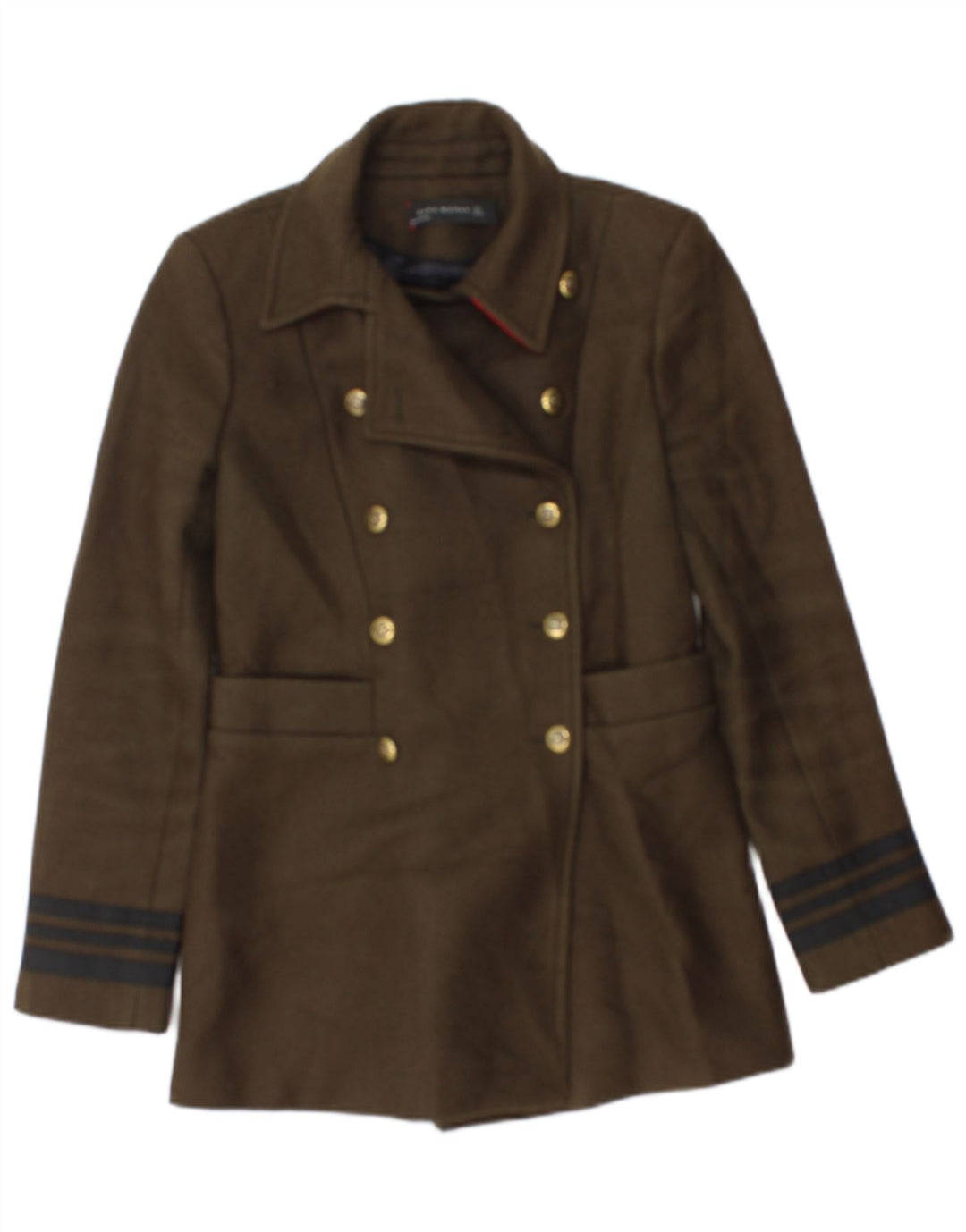 Giacca blazer doppiopetto da donna Zara UK 10 piccola a righe kaki
