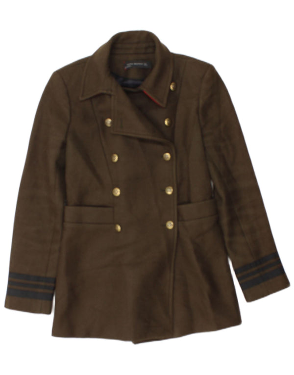 Giacca blazer doppiopetto da donna Zara UK 10 piccola a righe kaki