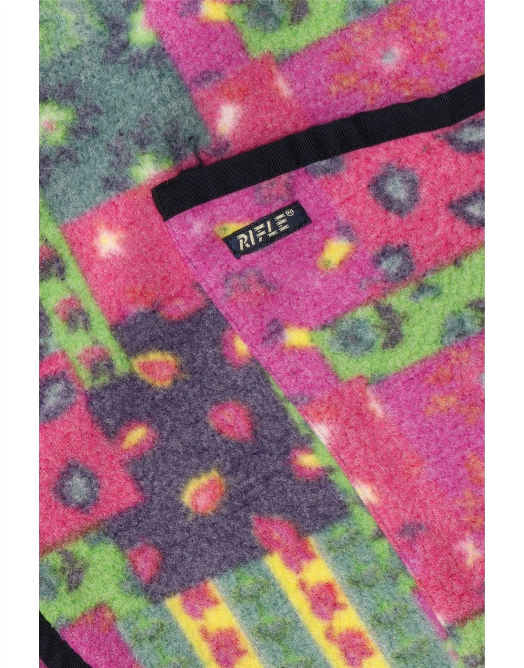 Gilet reversibile in pile da uomo Rifle UK 40 grande patchwork multicolore
