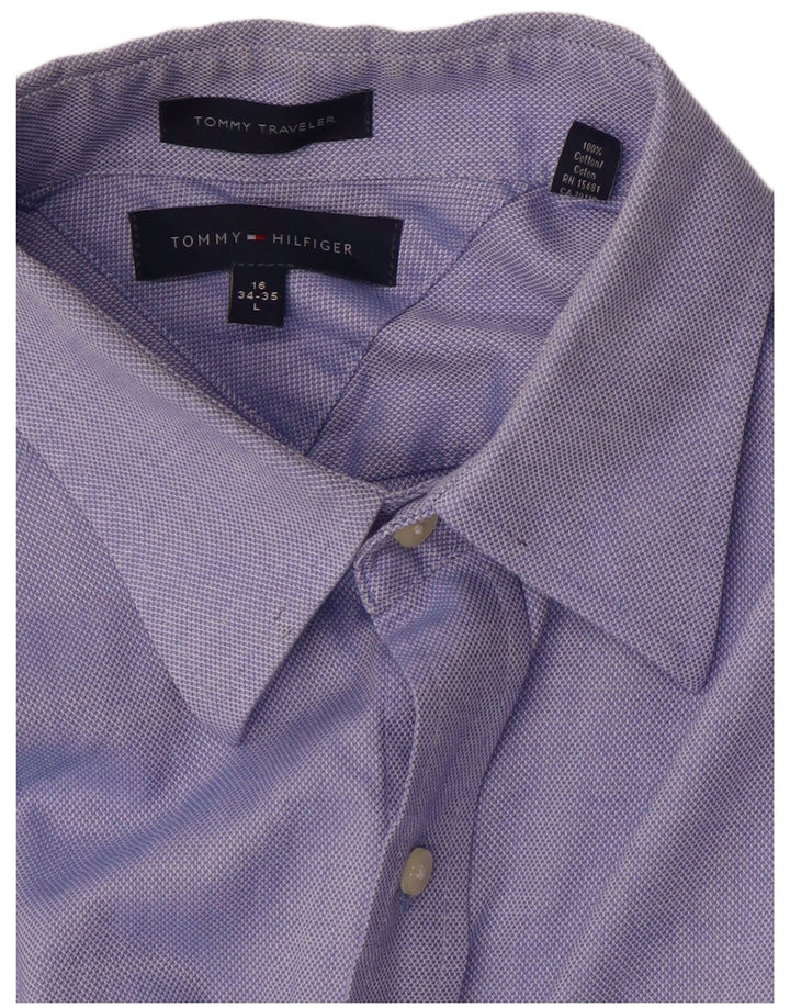 Camicia da uomo Tommy Hilfiger taglia 16 grande cotone blu