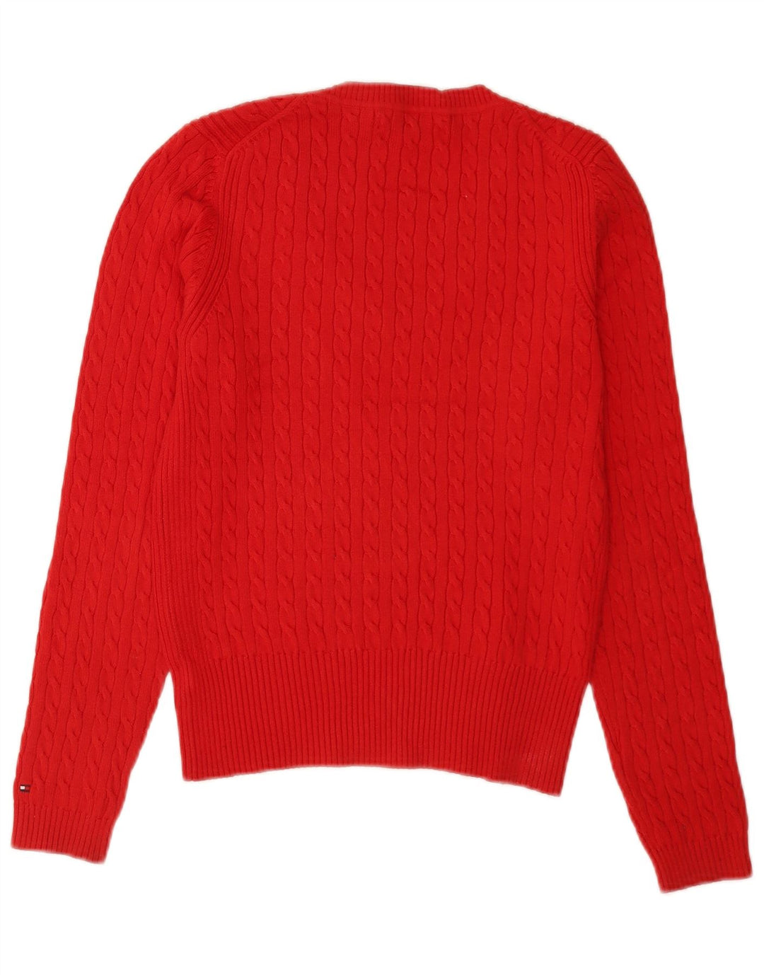Maglione maglione con scollo a V vestibilità regolare da donna Tommy Hilfiger UK 12 rosso medio