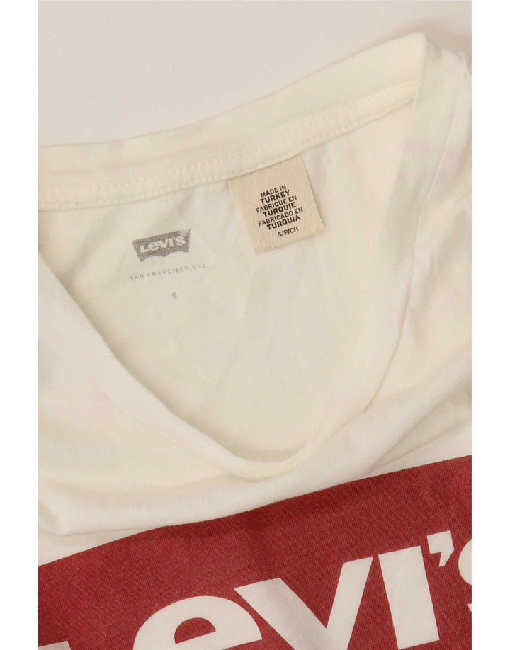 T-shirt grafica da donna Levi's Top UK 10 piccola bianca