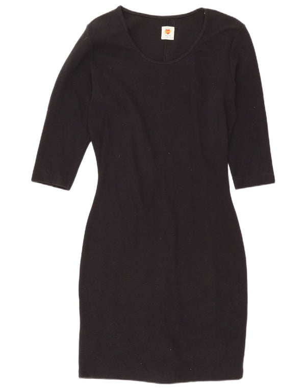 Abito tubino con maniche a 3/4 da donna Benetton UK 14 cotone blu navy medio