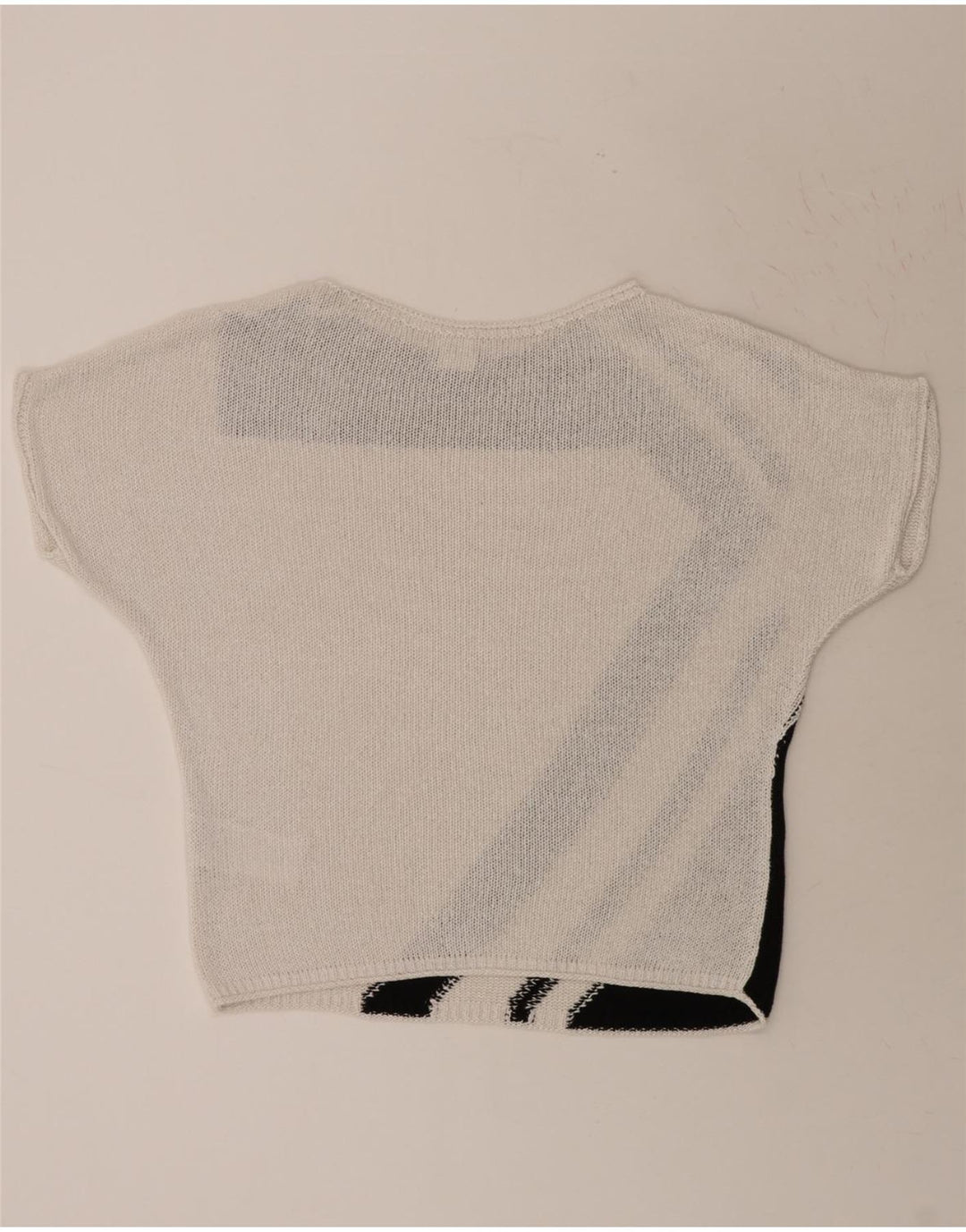 MADELEINE Womens Boat Neck Jumper Sweater UK 14 Medium White Colourblock Vintage Madeleine and Second-Hand Madeleine from Messina Hembry 