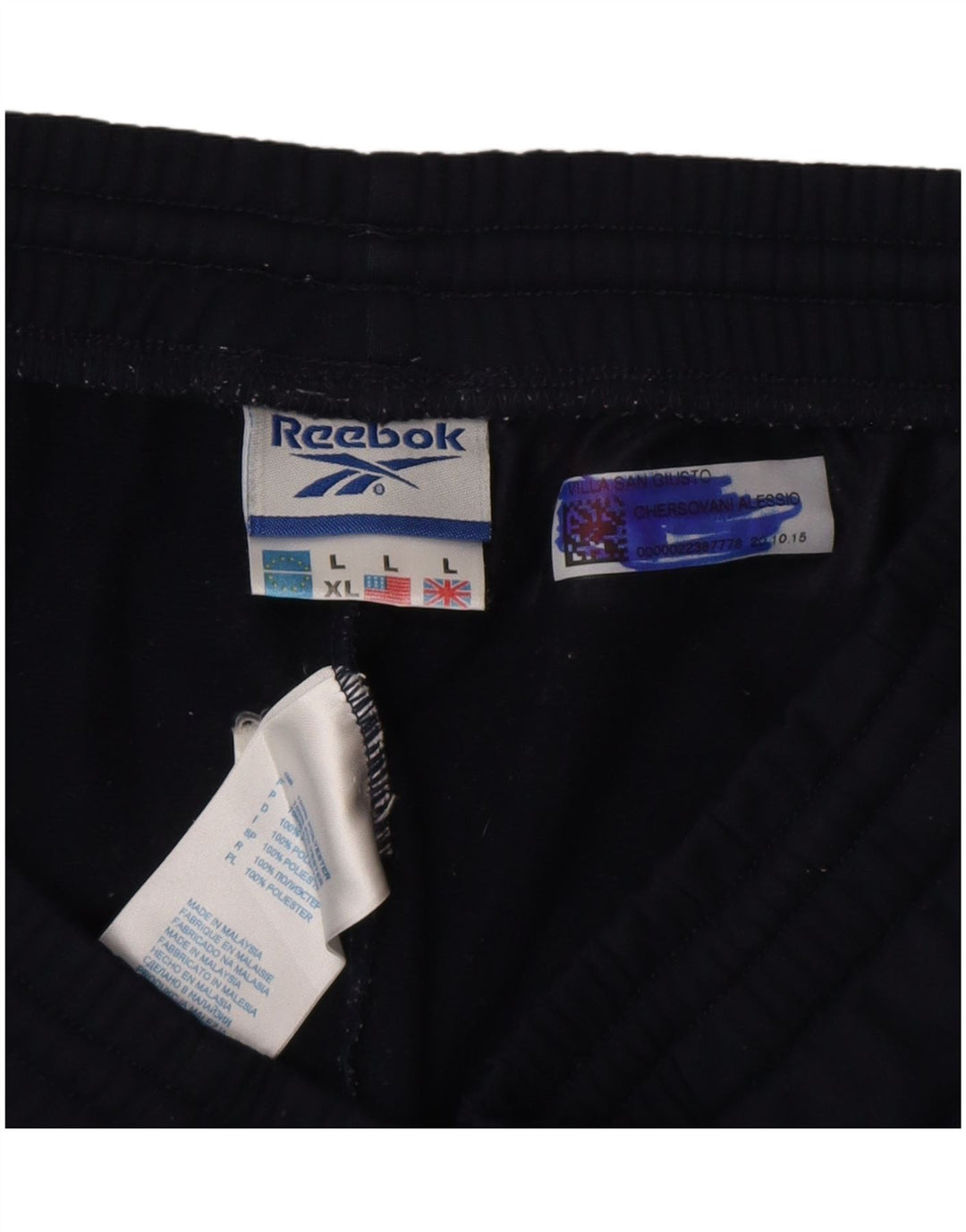 Pantaloni da tuta da uomo Reebok Large in poliestere blu navy