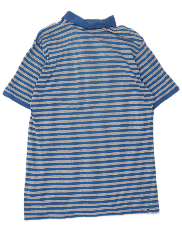 Polo da uomo Fila in cotone a righe grandi blu