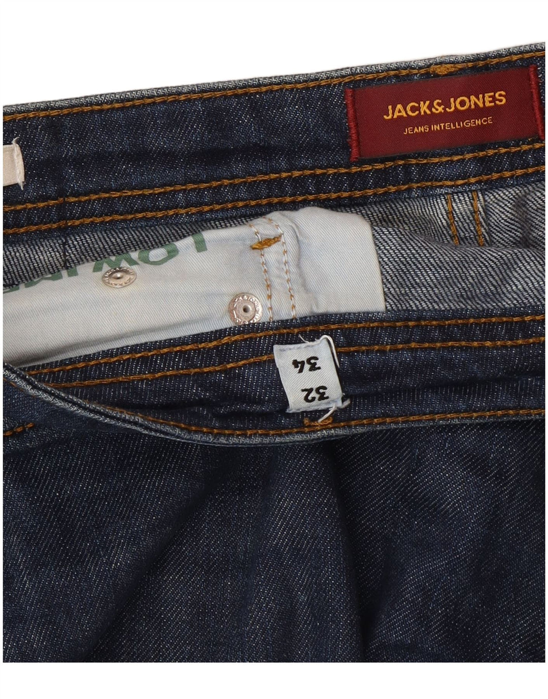 Jack & Jones Uomo GLENN Slim Jeans W32 L34 Cotone Blu