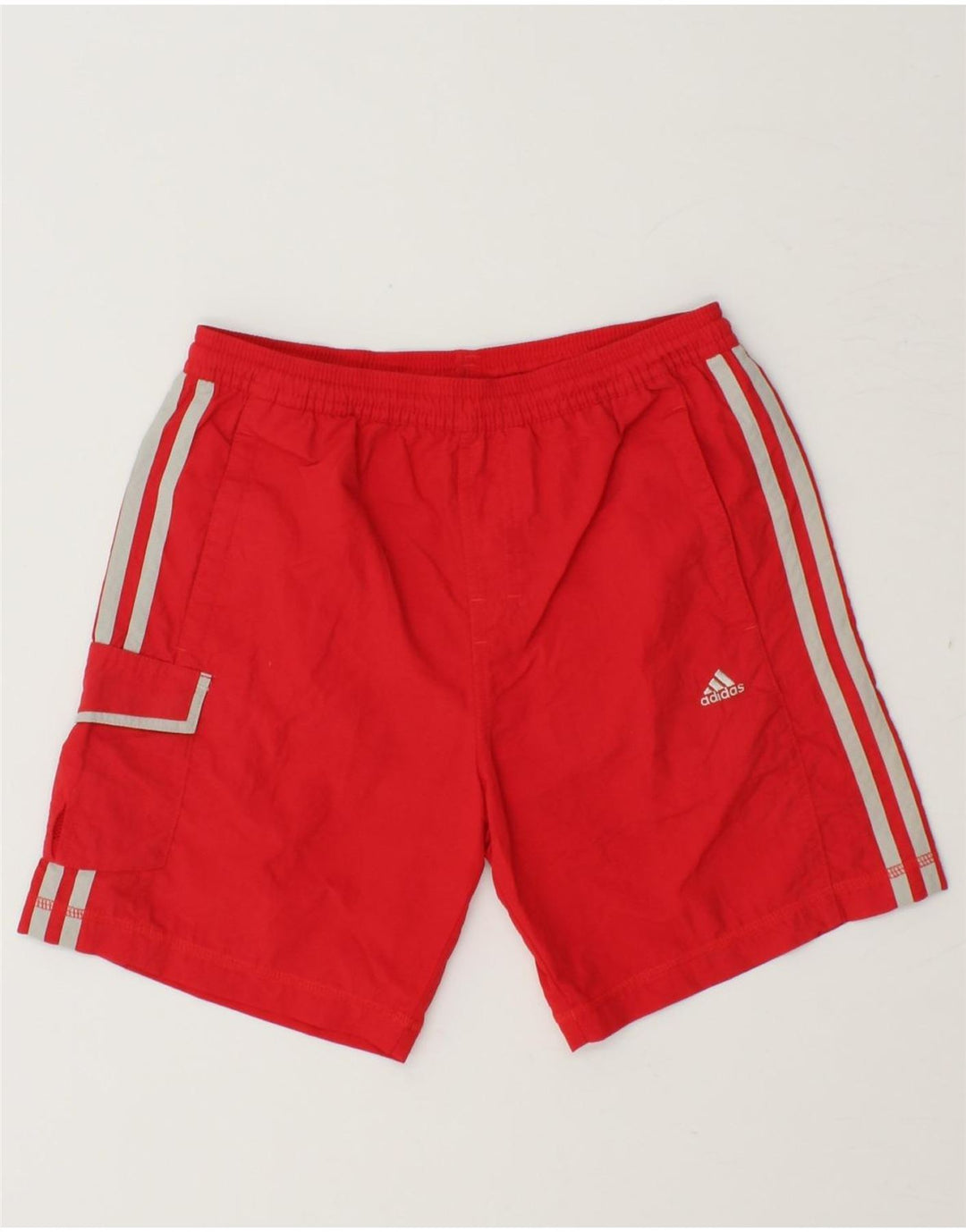 ADIDAS Boys Sport Shorts 9-10 Years  Red Polyamide Vintage Adidas and Second-Hand Adidas from Messina Hembry 