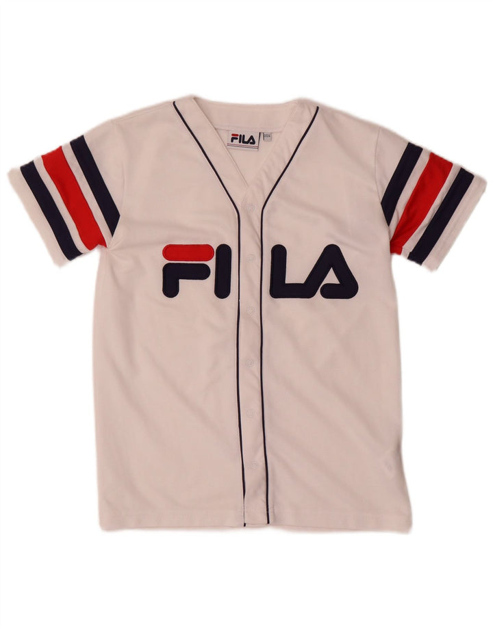 Maglia grafica da uomo Fila Top 2XS poliestere color block bianco