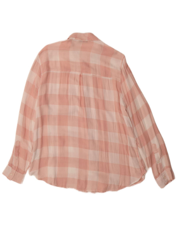 Camicia di flanella da donna Abercrombie & Fitch UK 18 XL Viscosa a quadri rosa