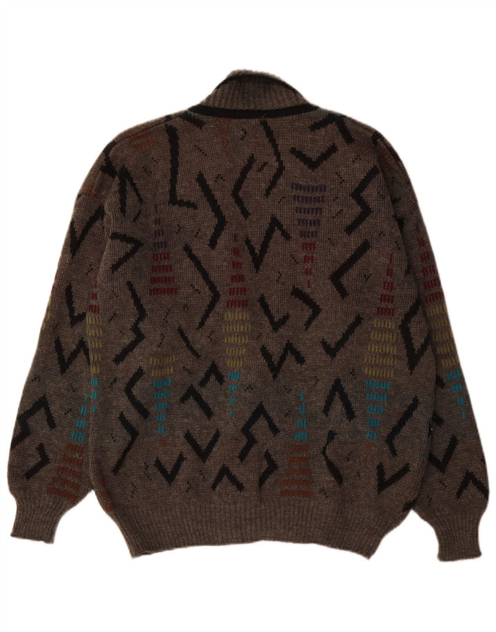 Maglione Cardigan Doppio Petto Uomo Giramondo IT 48 Grigio Medio Geometrico