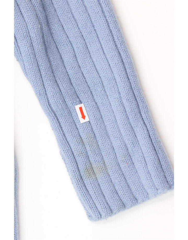 JIGSAW Maglione maglione a collo alto da donna UK 14 Lana blu medio