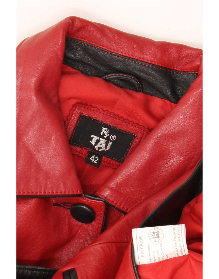 Giacca in pelle da donna vintage IT 42 Medium Red