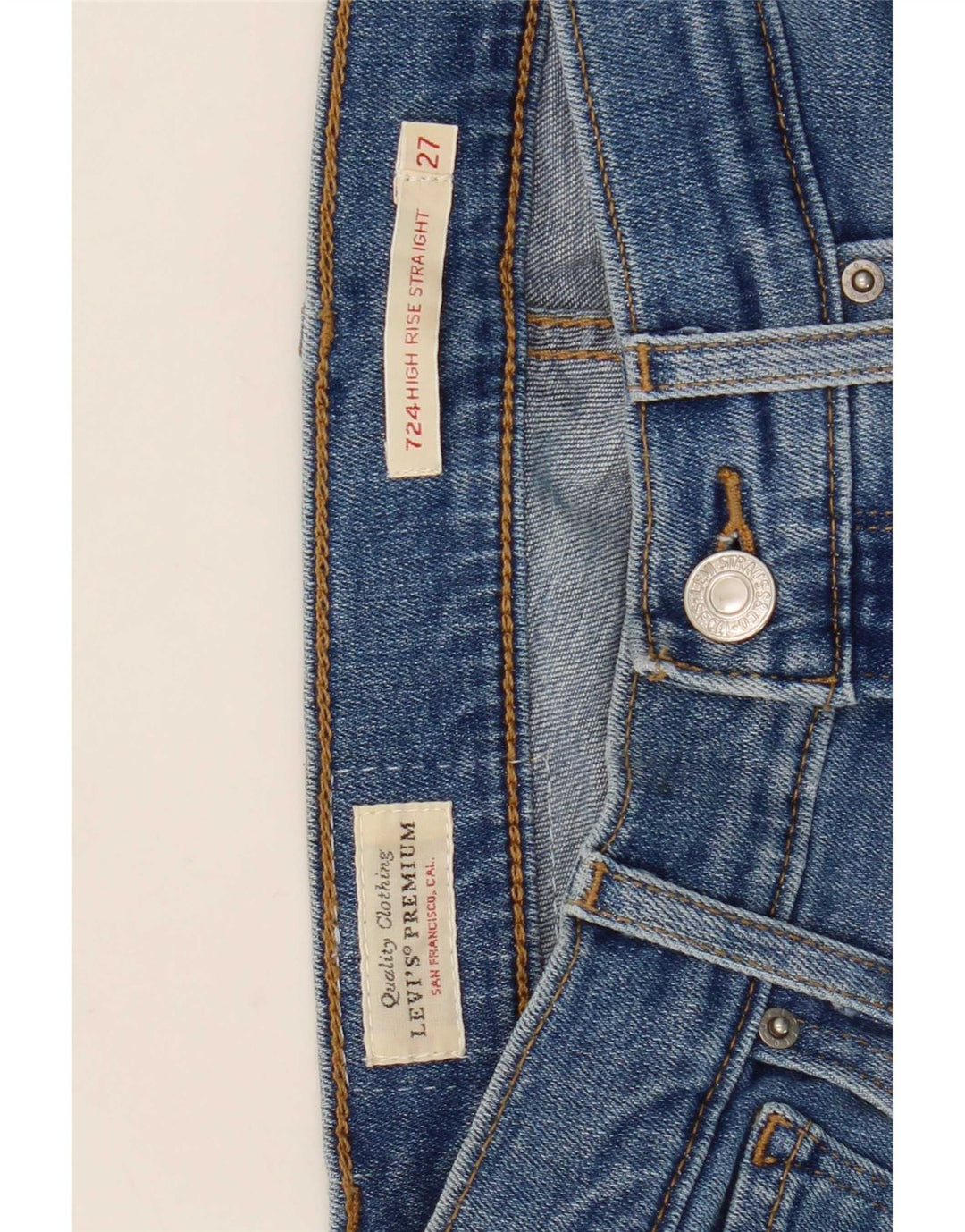 Jeans dritti a vita alta Levi's 724 da donna W27 L30 Blu