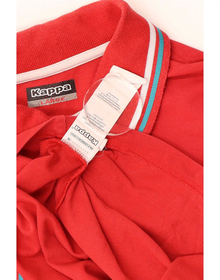 Polo Kappa Uomo Cotone Rigato Grande Rosso