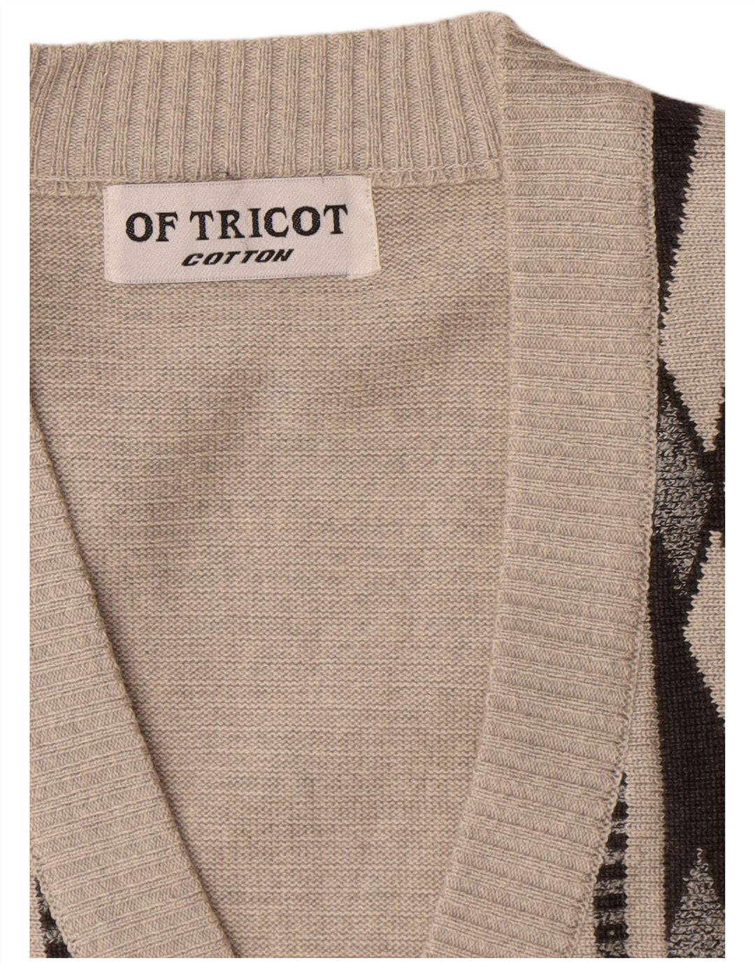 Maglione cardigan da uomo vintage XL grigio a rombi/cotone diamante