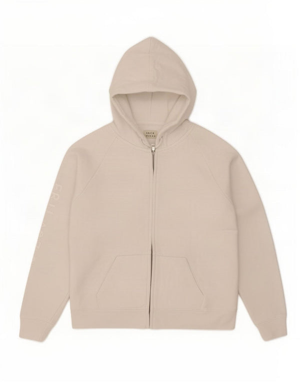 Maglione con cappuccio e zip da donna Jack Wills UK 12 Cotone bianco medio
