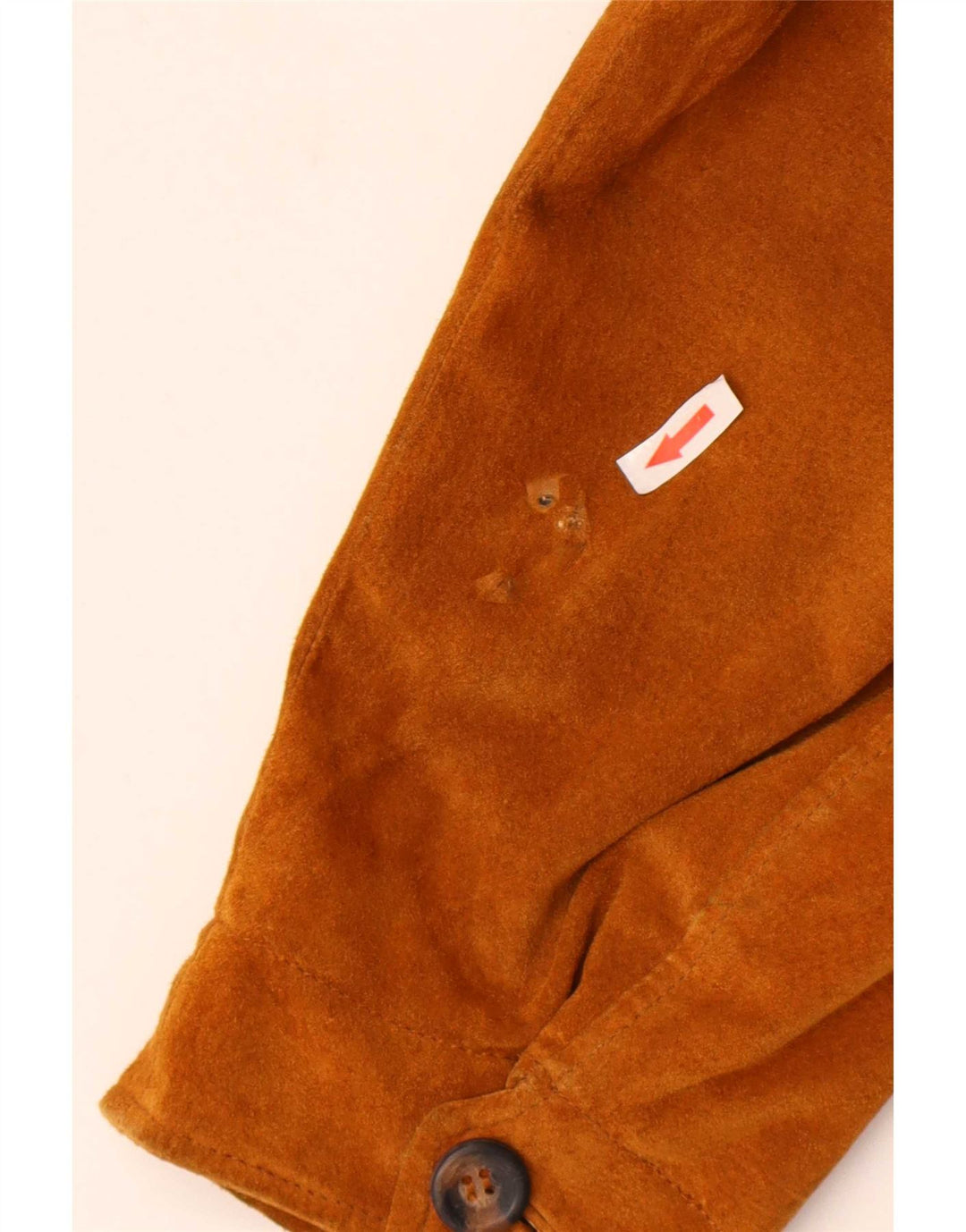 Giubbotto bomber in pelle scamosciata da uomo James Dillon UK 40 grande in pelle beige