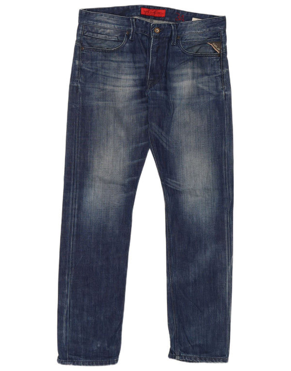 Jeans dritti da uomo Replay W36 L32 cotone blu