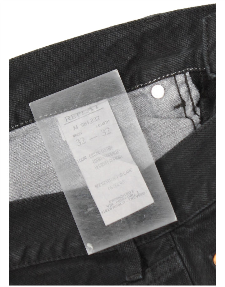Jeans affusolati da uomo Replay W32 L32 cotone nero