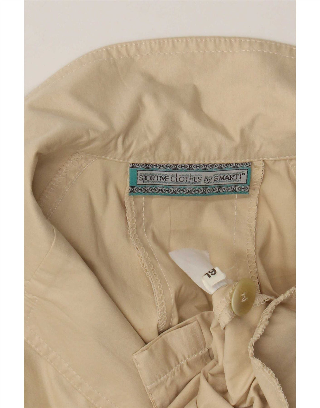 Abito camicia pullover a maniche corte da donna vintage UK 14 Beige medio
