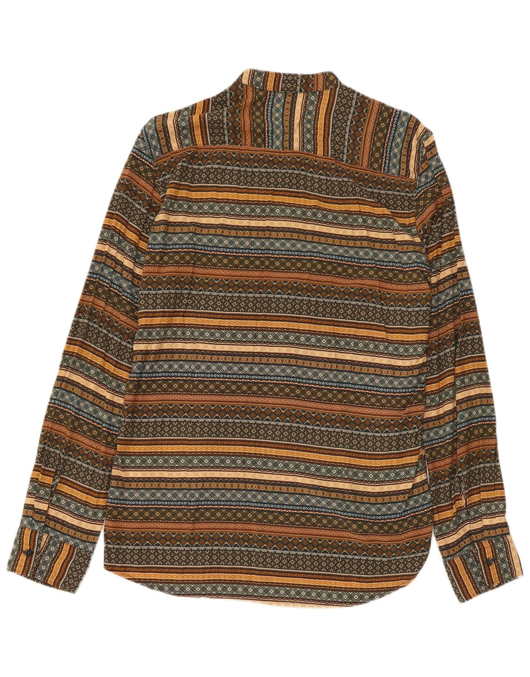 Camicia vintage da uomo in viscosa rigata media kaki