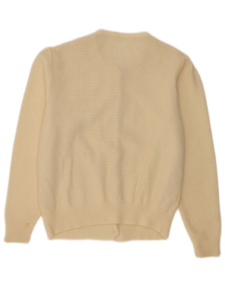 Maglione cardigan da donna vintage UK 14 Beige medio