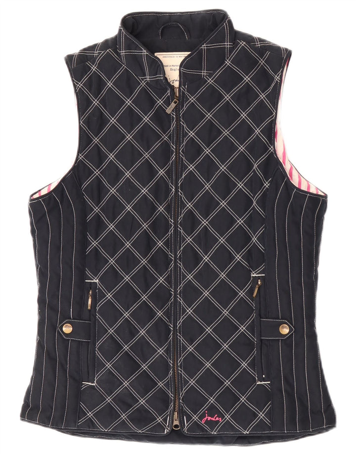 Gilet imbottito da donna Joules UK 10 piccolo blu navy argyle/diamante poliestere