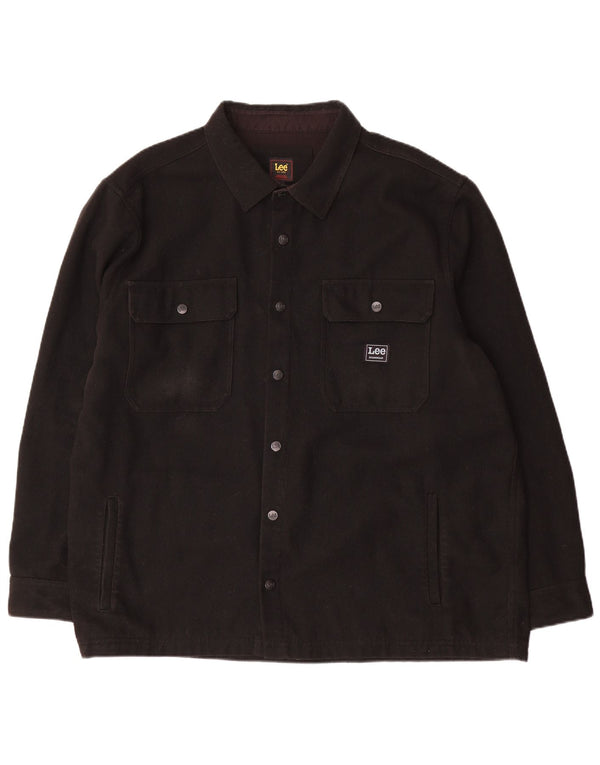 Lee Camicia da uomo in flanella 2XL Lana nera