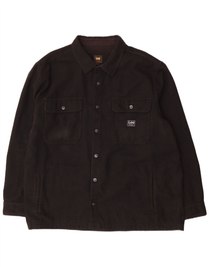 Lee Camicia da uomo in flanella 2XL Lana nera