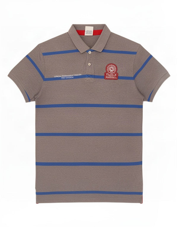 Polo da uomo Franklin & Marshall XL in cotone a righe grigie