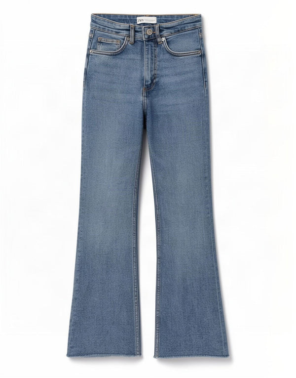 Jeans Bootcut da donna Zara EU 34 2XS W24 L24 Blu