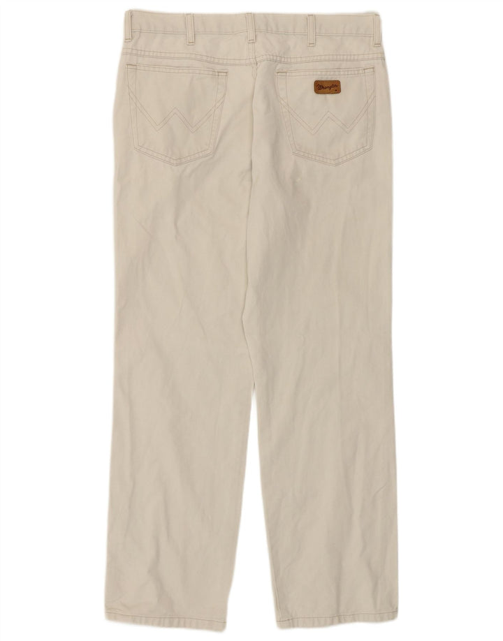 Jeans dritti da uomo Wrangler W34 L30 in cotone bianco sporco