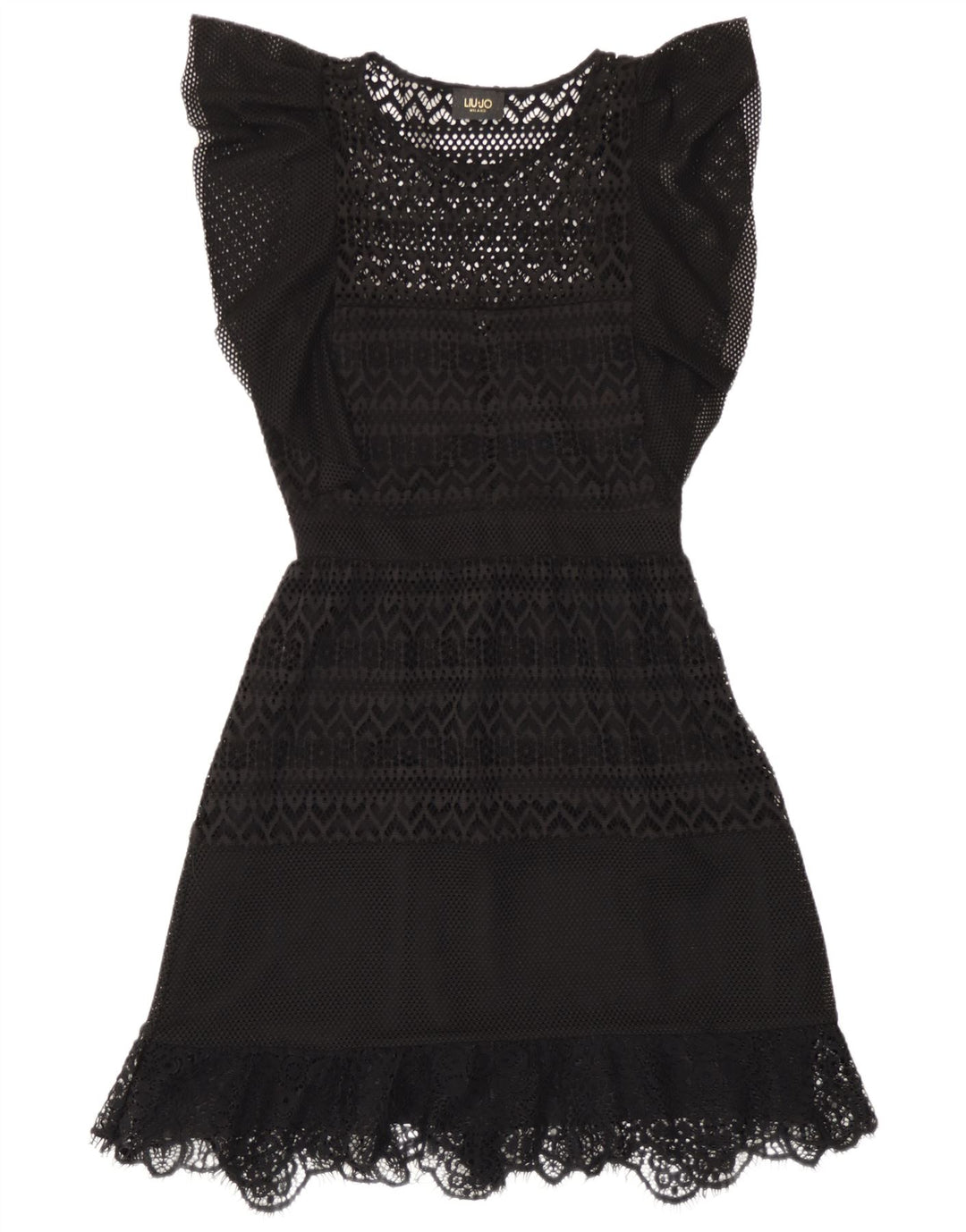Abito da donna a trapezio all'uncinetto da donna Liu Jo IT 42 Medio Nero Poliestere