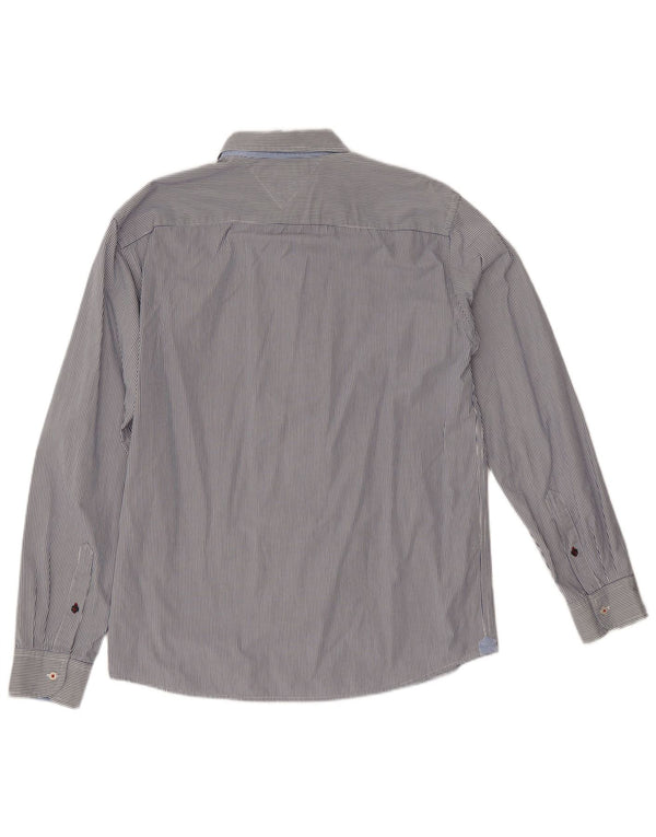 Tommy Hilfiger Camicia da uomo vintage fit grande cotone gessato blu