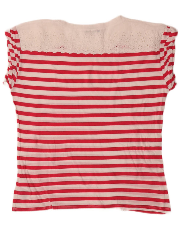 T-shirt da donna Liu Jo Top UK 14 cotone a righe rosa medio