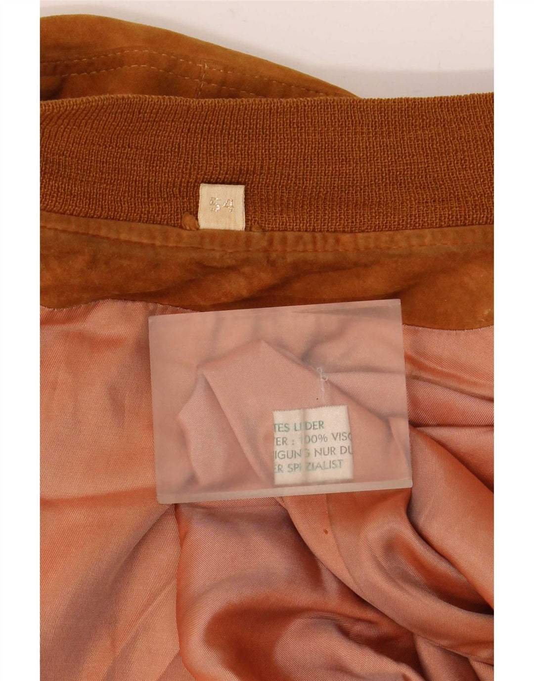 Giubbotto bomber vintage in pelle scamosciata da uomo IT 54 2XL in pelle marrone