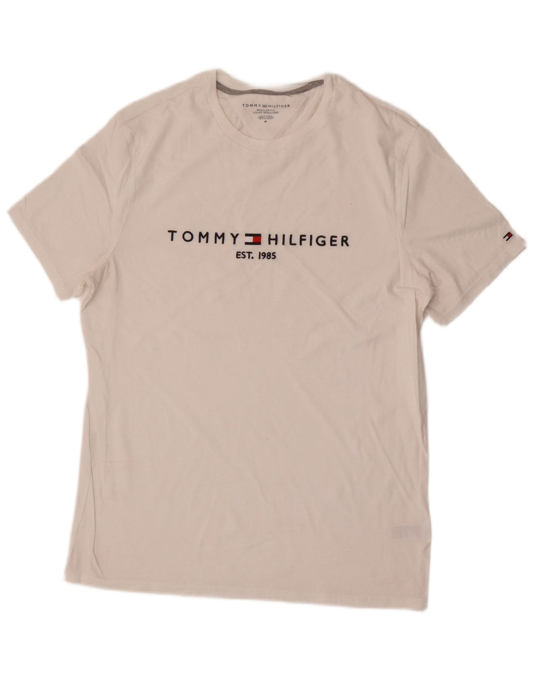 T-shirt da uomo con vestibilità regolare Tommy Hilfiger Top in cotone bianco medio
