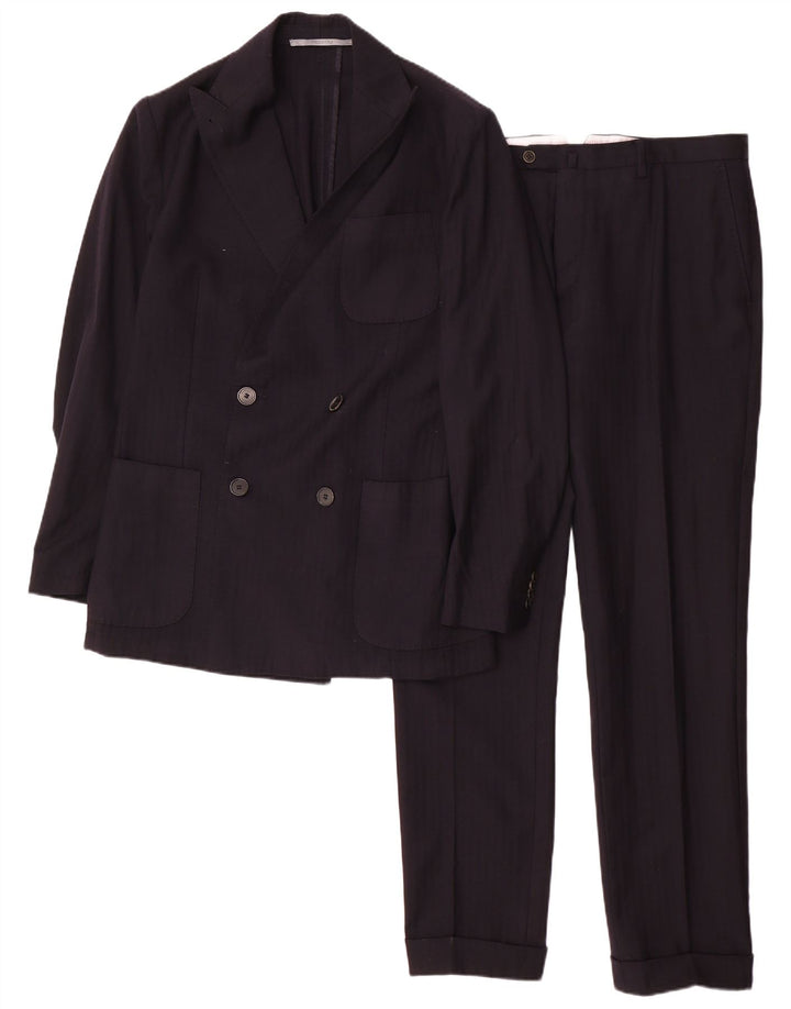 CANTARELLI Abito 2 Pezzi Doppio Petto Uomo IT 50 Large W34 L31 Blu Navy