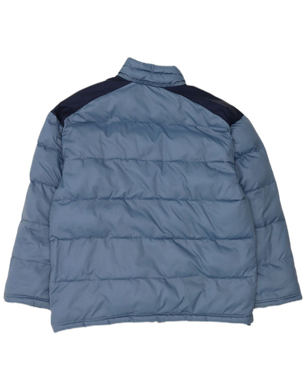 Giacca imbottita da uomo Adidas UK 40 Large Blu Colourblock Nylon