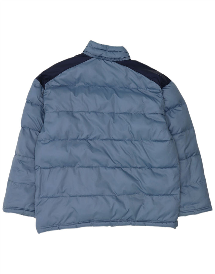 Giacca imbottita da uomo Adidas UK 40 Large Blu Colourblock Nylon