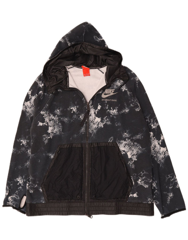 Felpa con cappuccio e zip Nike da uomo 2XL in cotone nero tie-dye