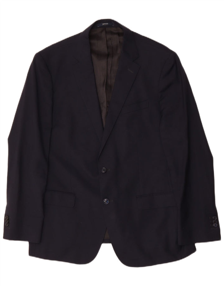 Giacca blazer a 2 bottoni Boggi Milano da uomo IT 56 3XL Lana blu navy