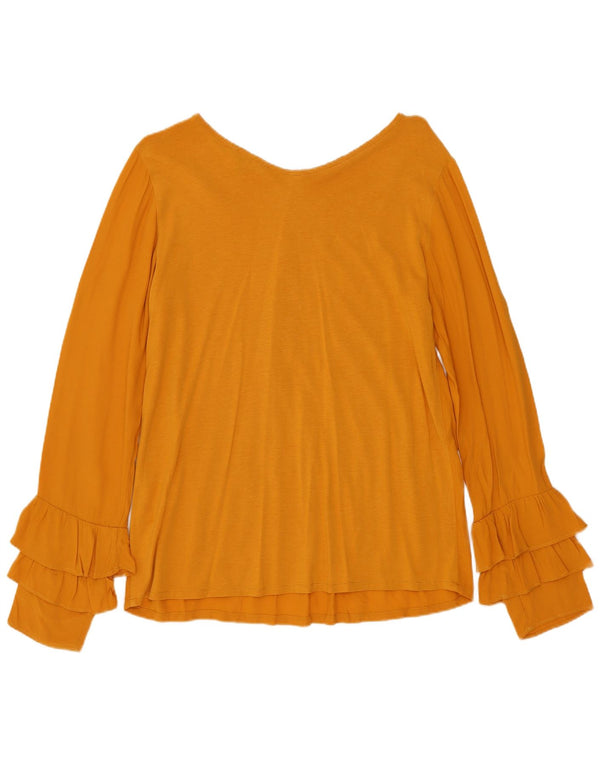 Massimo Dutti Camicetta a maniche lunghe da donna Top UK 10 Small Lyocell giallo