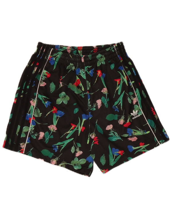 Pantaloncini sportivi da donna Adidas UK 8 piccoli poliestere floreale nero