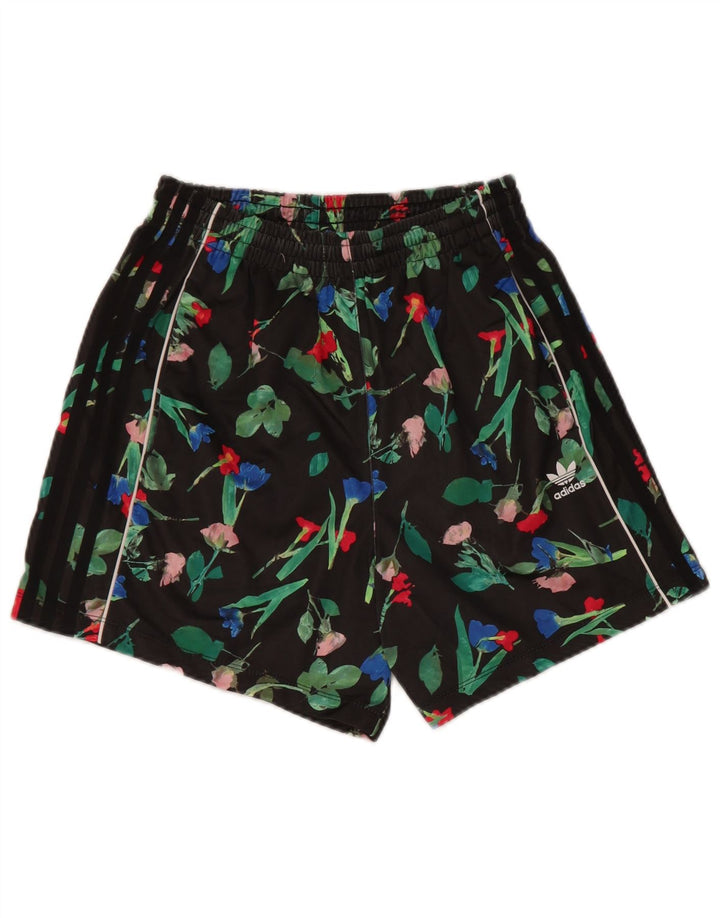Pantaloncini sportivi da donna Adidas UK 8 piccoli poliestere floreale nero