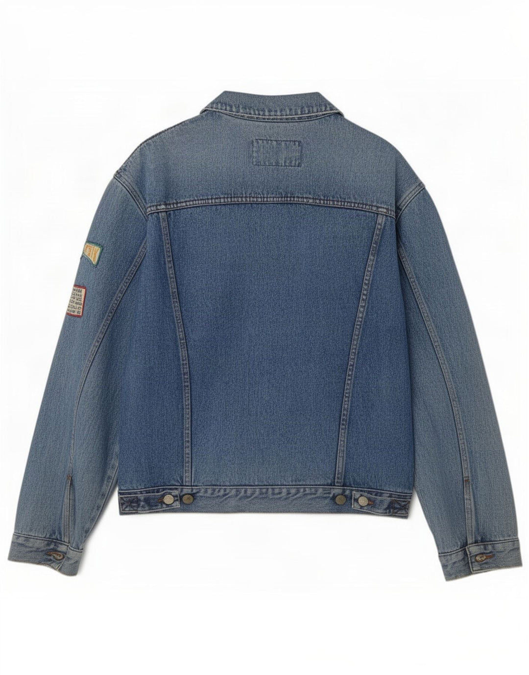 Giacca in denim grafica uniforme da uomo 751-K UK 42 XL Blu