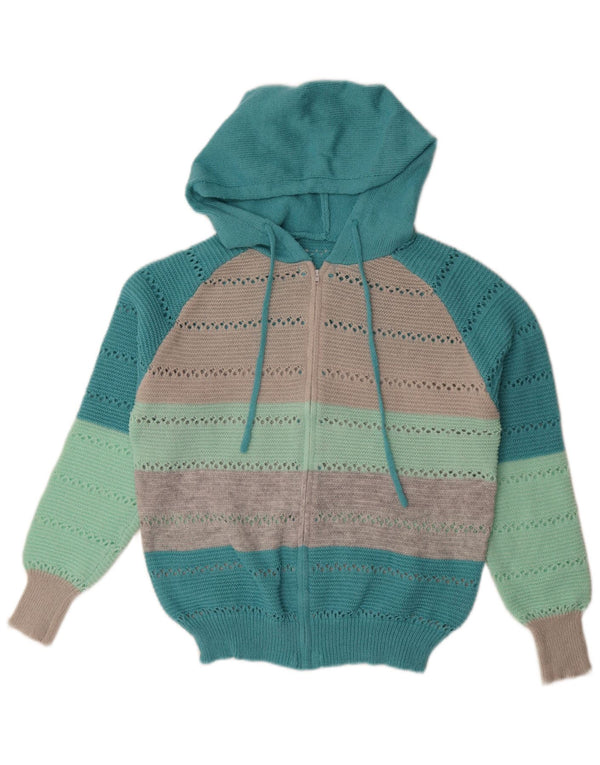 Shein Maglione cardigan oversize con zip intera da donna UK 14 medio multicolore