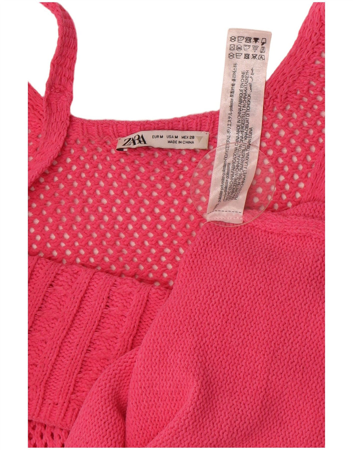 Prendisole in maglia da donna Zara UK 12 Poliestere rosa medio